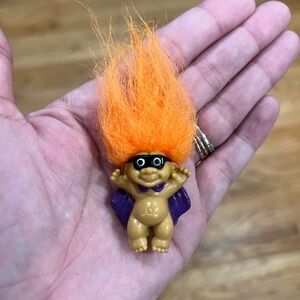 Halloween Troll Action Figure with Orange Hair and Purple Cape